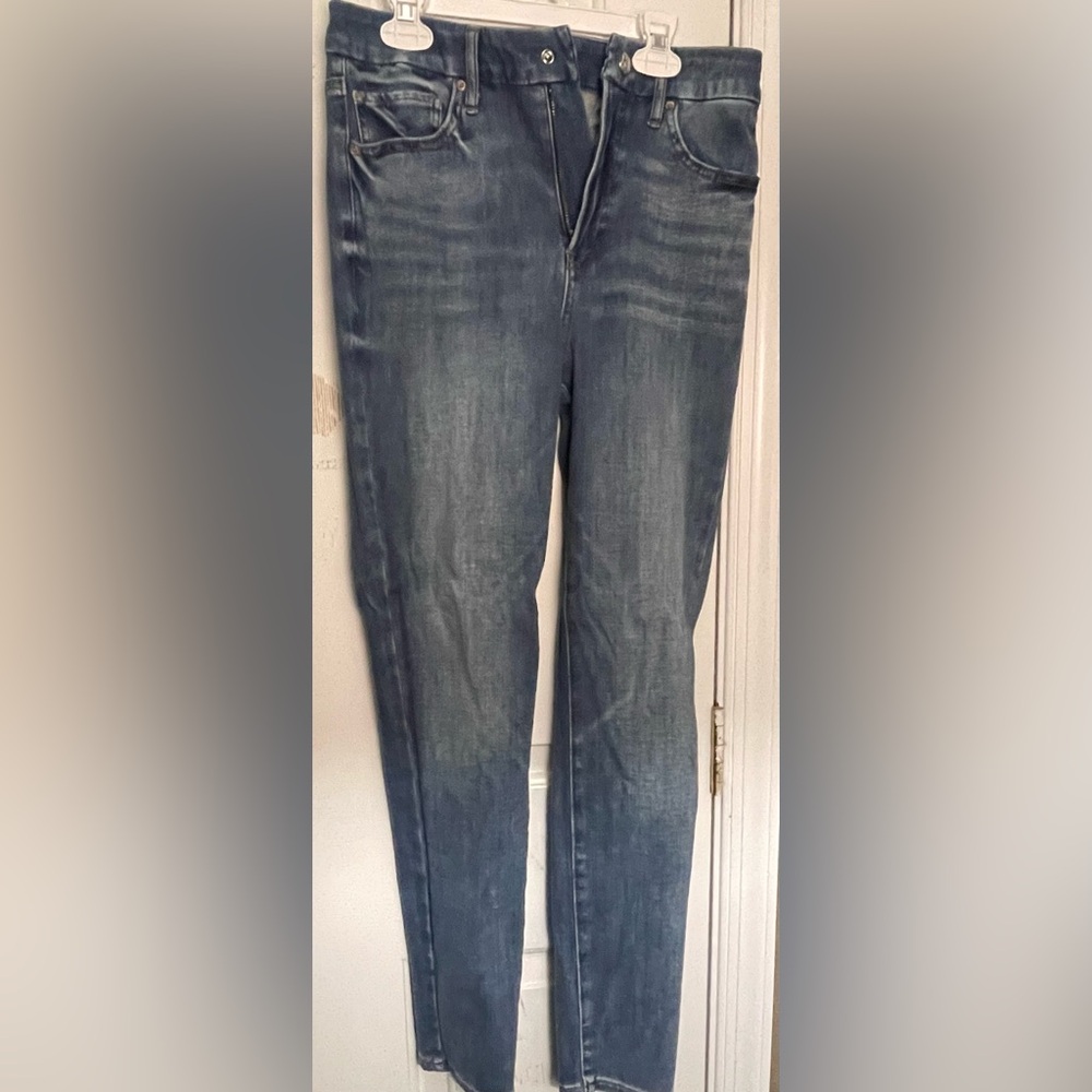 Express Women's Straight Leg Jeans in Dark Blue